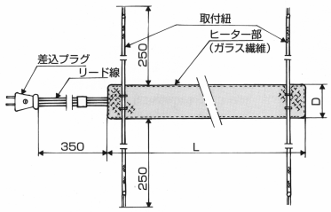 リボンヒーター 寸法図