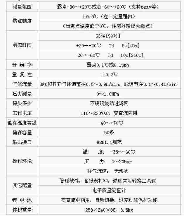 HDWS-142 SF6气体露点仪
