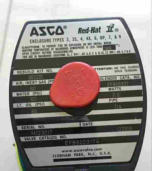 世格ASCO低功耗电磁阀EFHC8321G002 125V工作范围