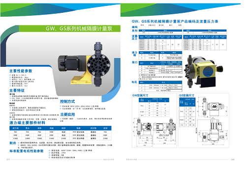 南方泵业GW005PR1机械隔膜计量泵加药泵