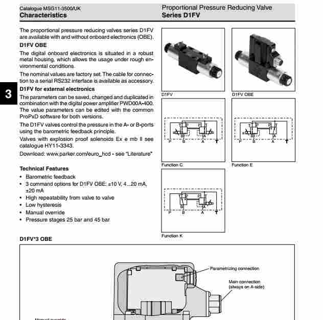 减压阀​派克D1FVE50BCVLB35技术指导