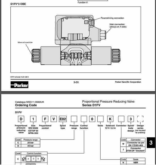 减压阀​派克D1FVE50BCVLB35技术指导