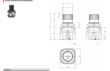 意大利Camozzi小型减压阀样本尺寸图