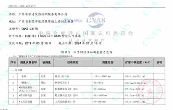 四川邛崃校准所 CNAS检测机构