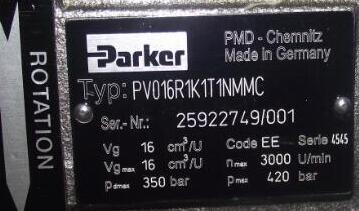 PARKER(派克)PV系列柱塞泵PV016R1K1T1NMMC