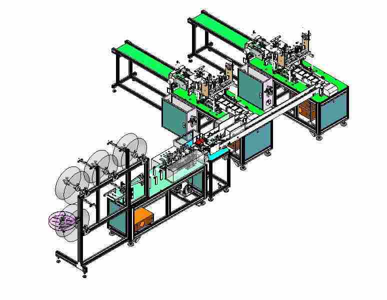 一托二外耳带平面口罩机