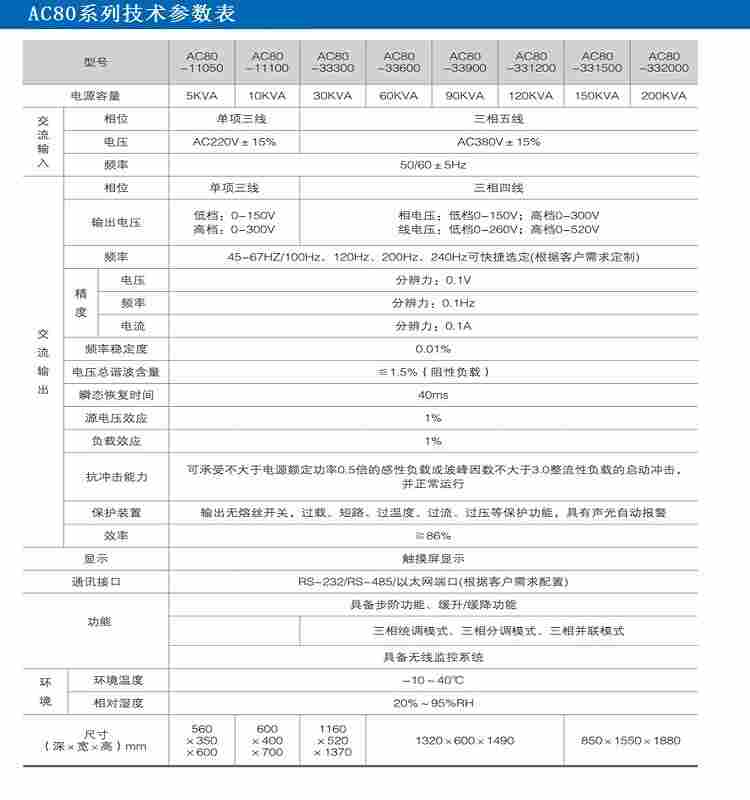 可编程交流电源10KVA可调频稳压博奥斯厂家直销