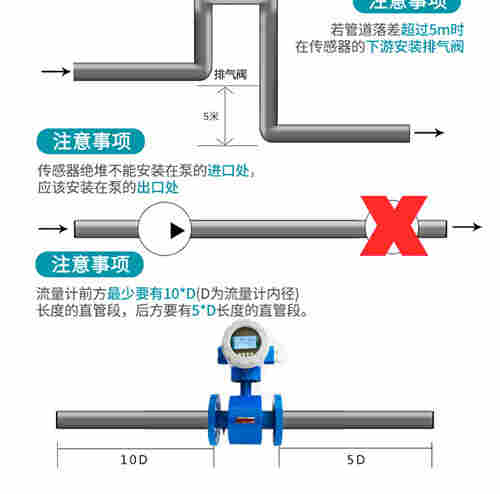 电磁流量计安装原则