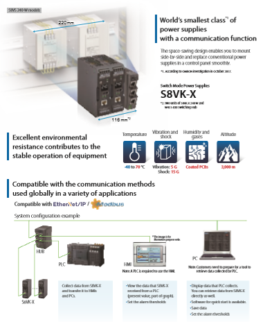 S8VK-X 欧姆龙开关电源（30/60/90/120/240/480W型）