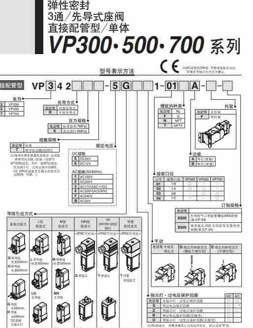 含增税售：VP542R-5L1-02A三通电磁阀VP