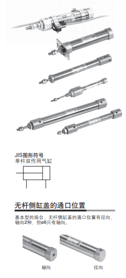 功能了解，SMC带气缓冲气缸CJ2B16-45