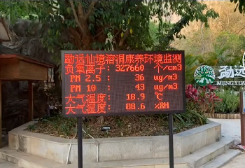 广东旅游攻略负氧离子浓度监测数据公示