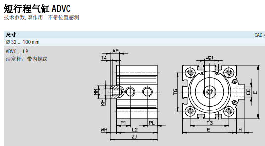 短行程FESTO气缸参数