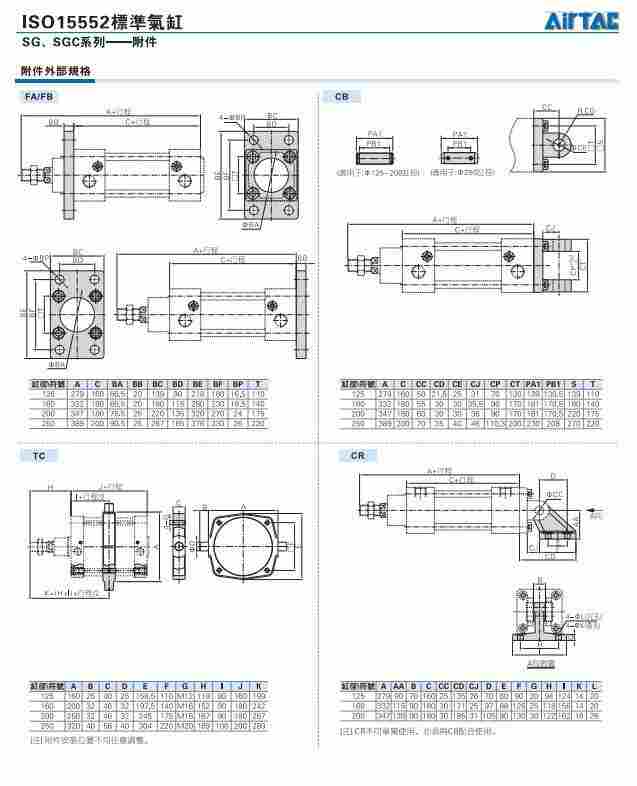 吉林通化二道江亚德客气缸SGC160X25S说明书 吉林通化二道江亚德客气缸SGC160X25S说明书