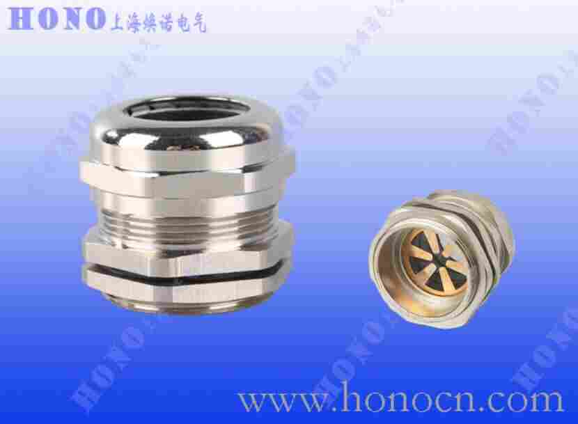 上海焕诺电气HONO黄铜镀镍屏蔽电缆接头 EMC不锈钢防电磁电缆接头 金属屏蔽填料函 EMV黄铜镀镍格兰头 防电磁接头