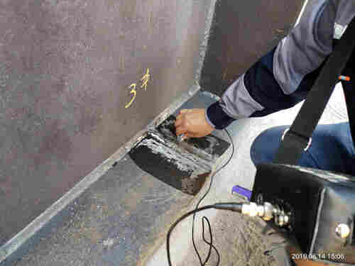 钢结构仓库主梁焊缝-超声探伤