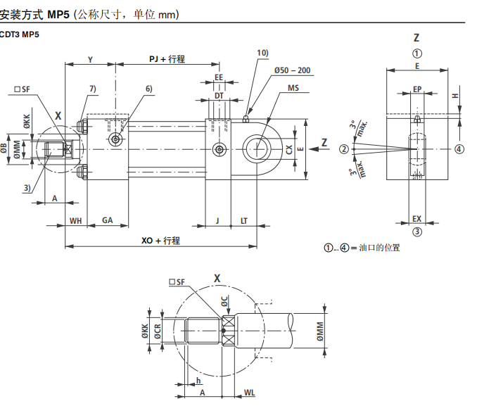 力士乐CDT3系列拉杆型油缸 特征说明