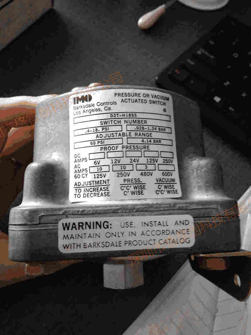 Barksdale巴士德 压力开关0401-373-D2T-H18SS-德国