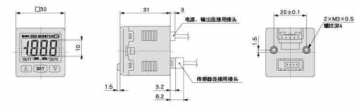 IZE110-LAC日本smc表面电位显示器示意图