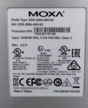 概述摩莎MOXA以太網交換機EDS-208A-MM-SC現貨