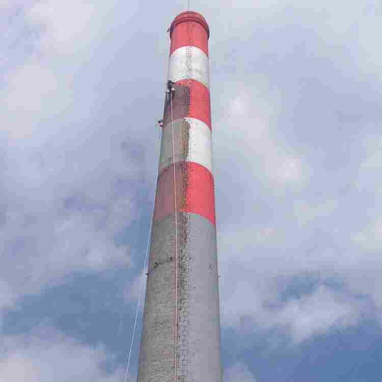 55米砖烟囱外壁加固防腐