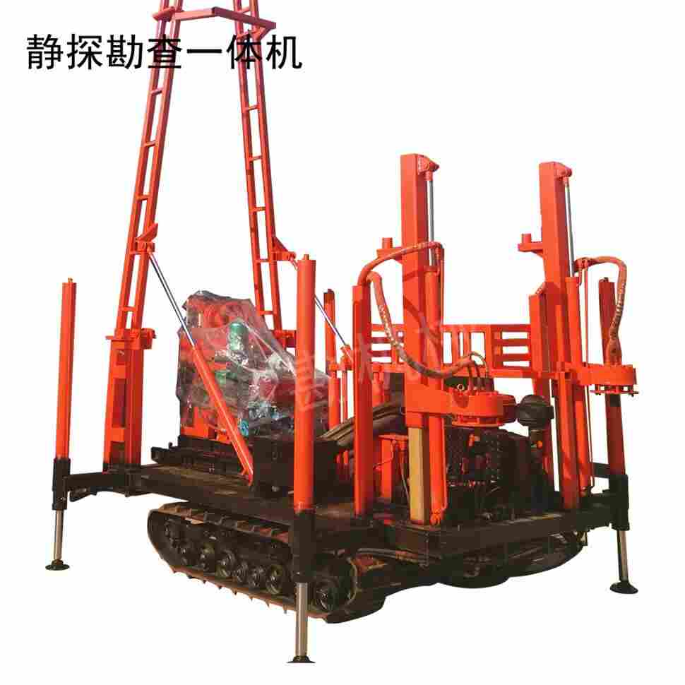 轮式单缸静力触探车 双桥探头10T静探地质钻机