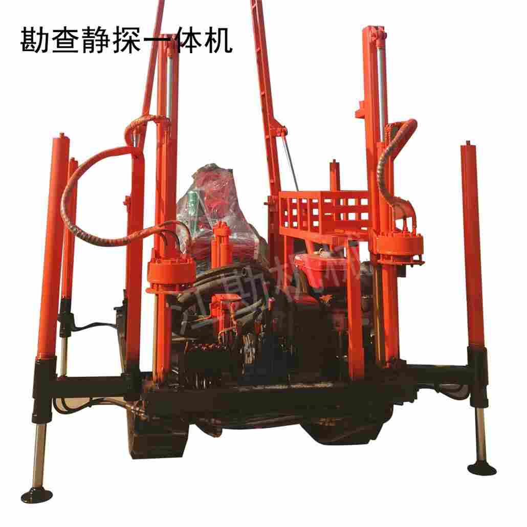 轮式单缸静力触探车 双桥探头10T静探地质钻机