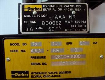 详细介绍美国PARKER派克BD15AAANB10伺服阀