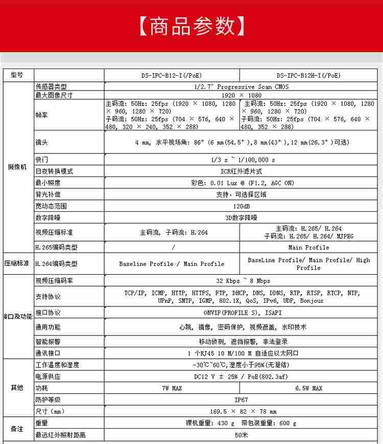 网络摄像机 枪型摄像头  红外夜视 双重安装方式  承接工程施工