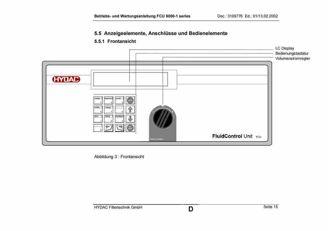 HYDAC 3172700 FCU2111-1-M 油液检查