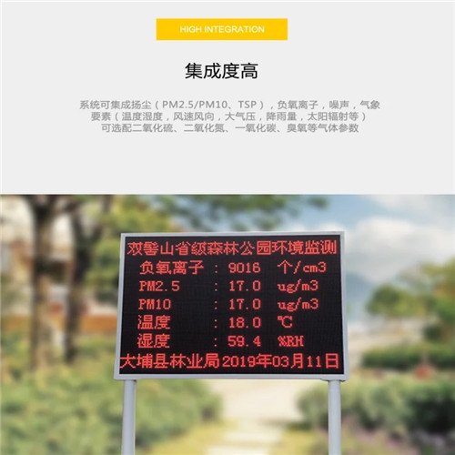 广州大气负氧离子自动监测站LED显示屏的安装