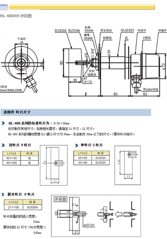HL-400HH阻旋料位计日本东和制电HL-400HH