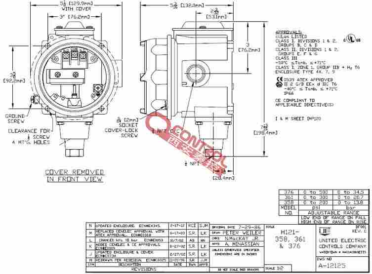 新疆乌鲁木齐H121-361美国UE防爆压力可调液压压力控制器