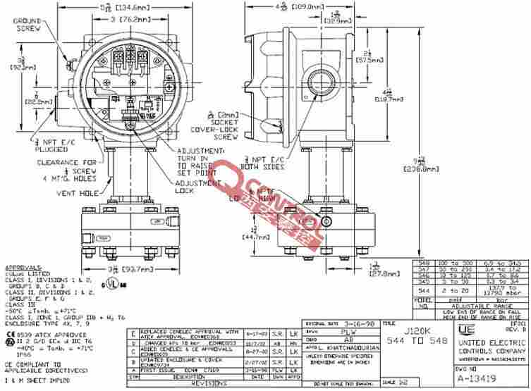 安徽J120K-548美国UE防爆SIL2差压控制器6.9-34.5bar