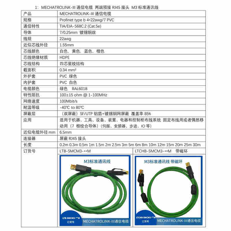 MECHATROLINK-III通信电缆