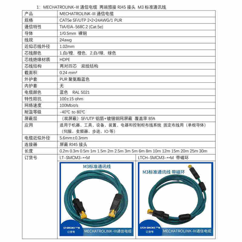 MECHATROLINK-III通信电缆