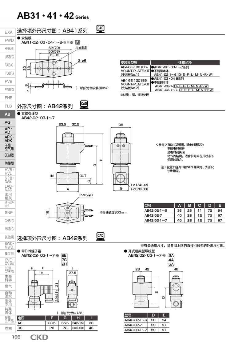 先导式五通阀AB42-03-4-D2ES-DC24V配置资料