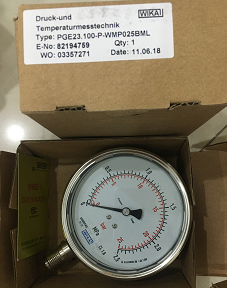 新到的PGE23.100-P-WMP025BML威卡wika压力表