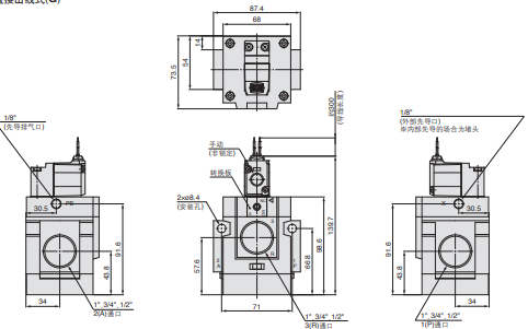 供应SMC三通电先导阀VG342-5D-10A-E