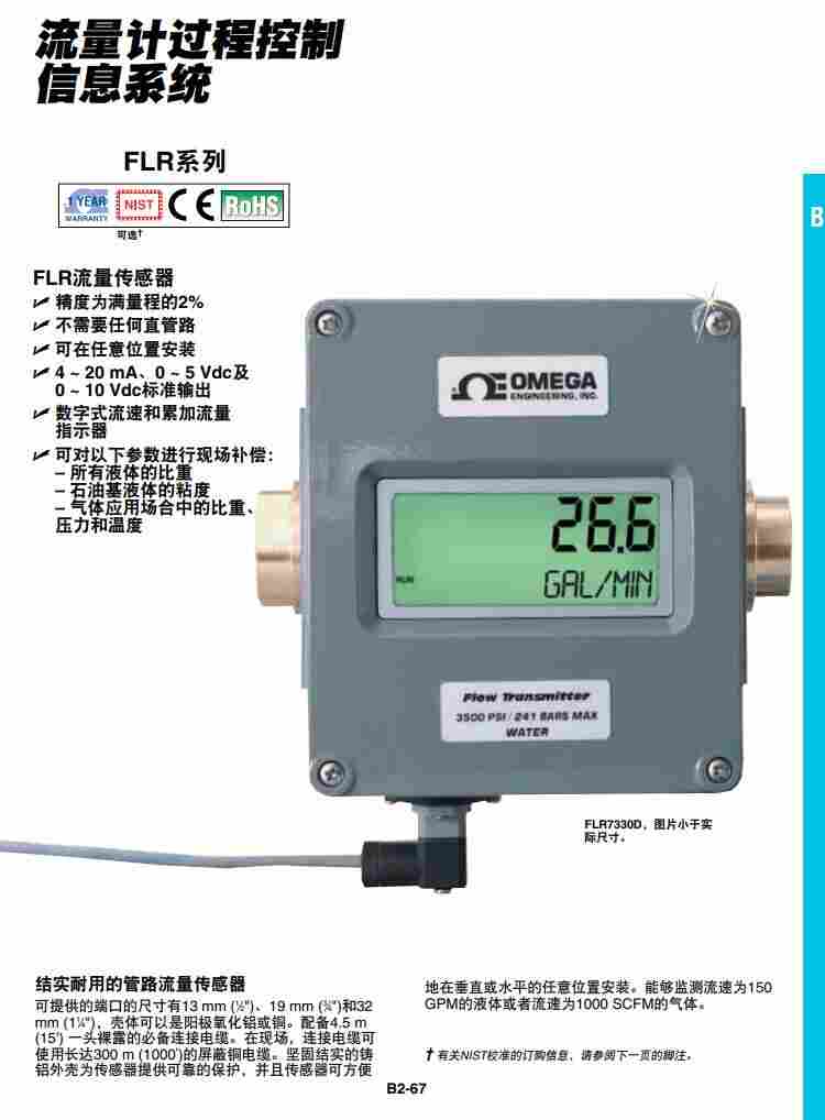 FLR9740D-BSPP FLR9740D FLR9110D流量计OMEGA欧米茄