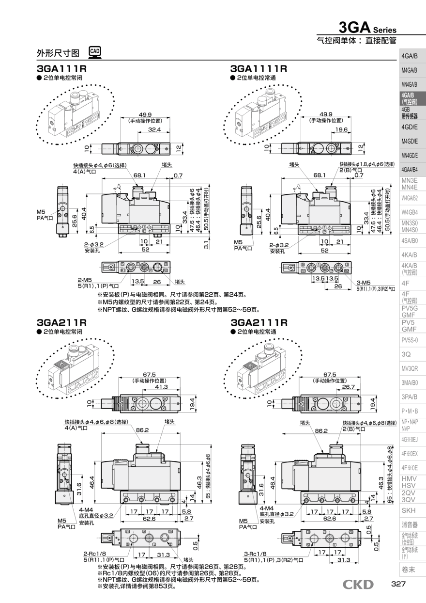 CKD電磁閥M4GB2-C6-T10R-K-9配置詳情