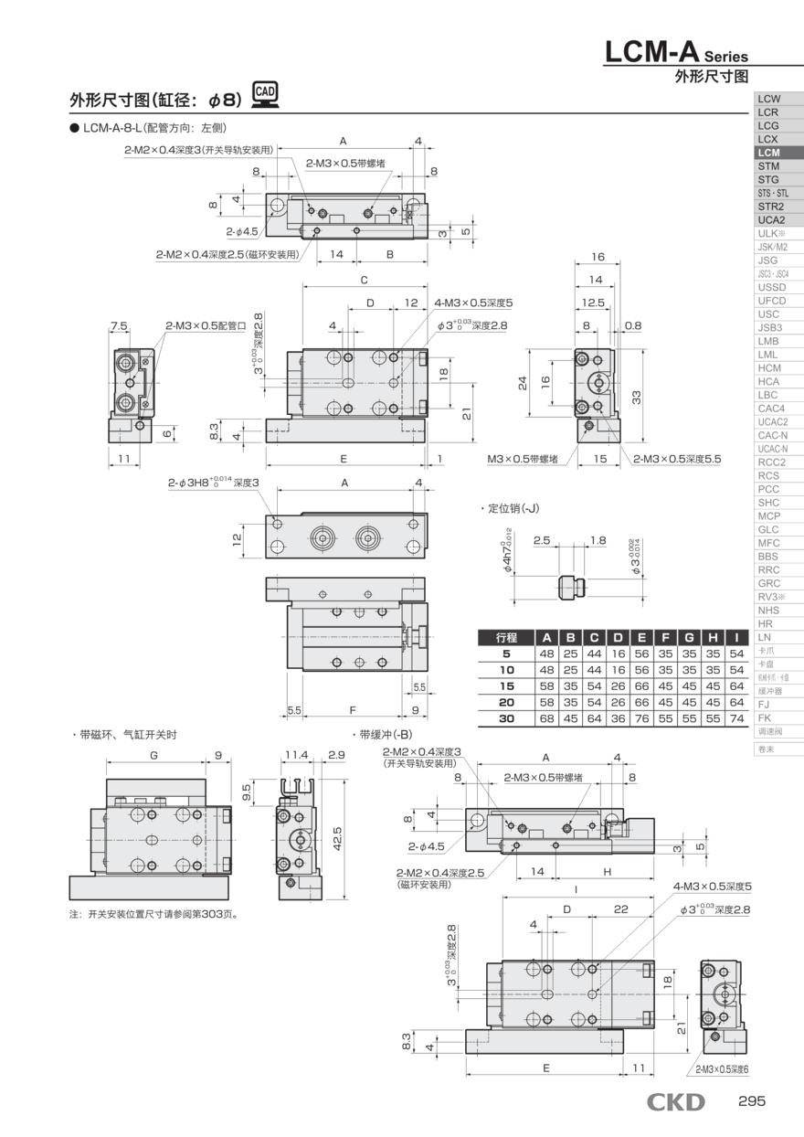 微型气缸LCM-8-5-L-F3H-H-J4配置资料 微型气缸LCM-8-5-L-F3H-H-J4配置资料