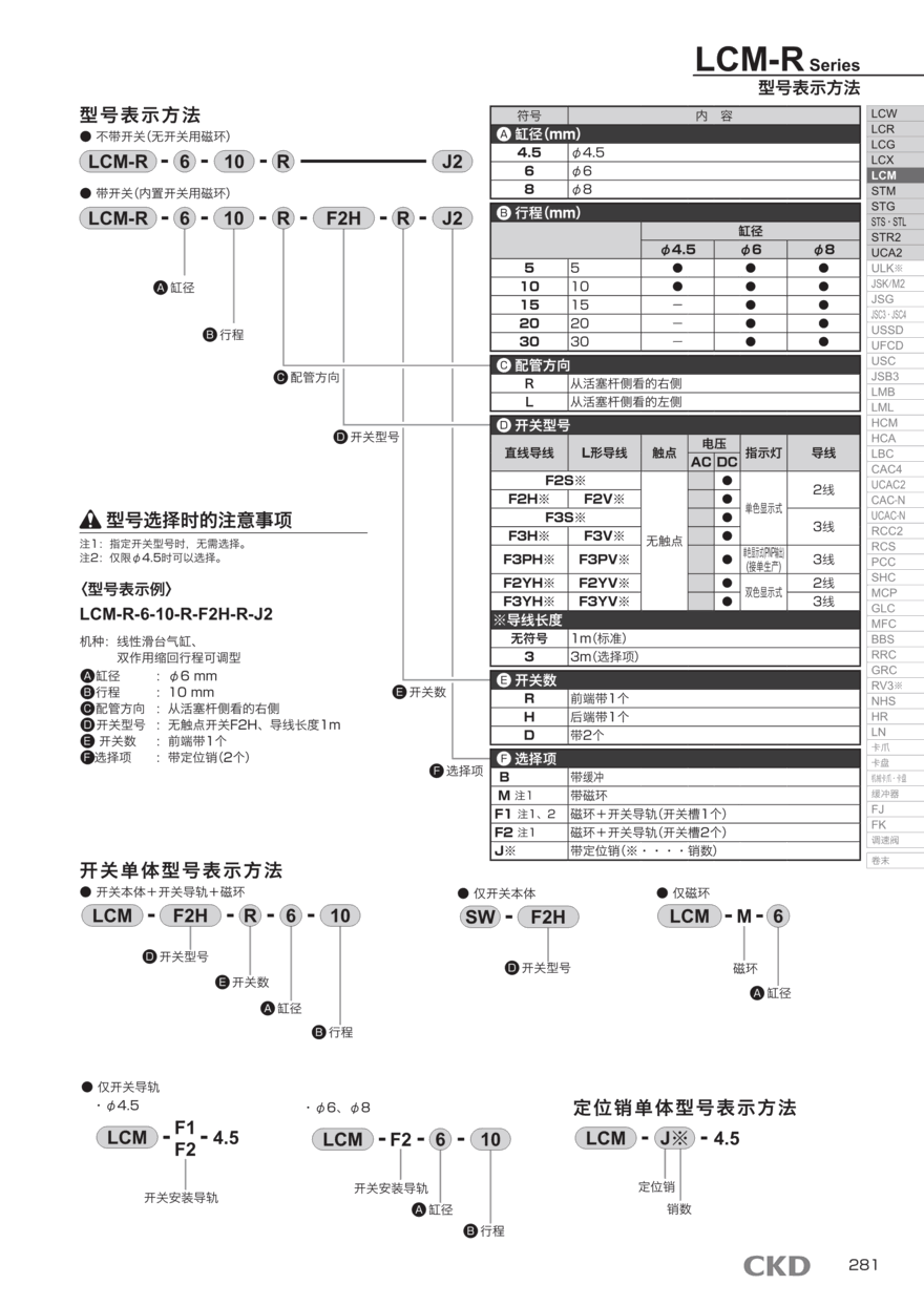 圆形气缸LCM-6-5-L-F2V-D-J2P73选型方案 圆形气缸LCM-6-5-L-F2V-D-J2P73选型方案