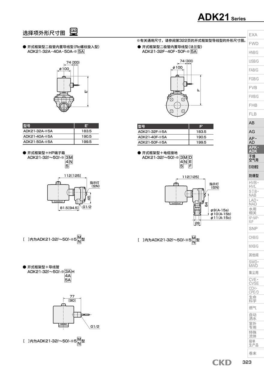 脉冲电磁阀ADK12-25A-03AG-AC200V选型方案