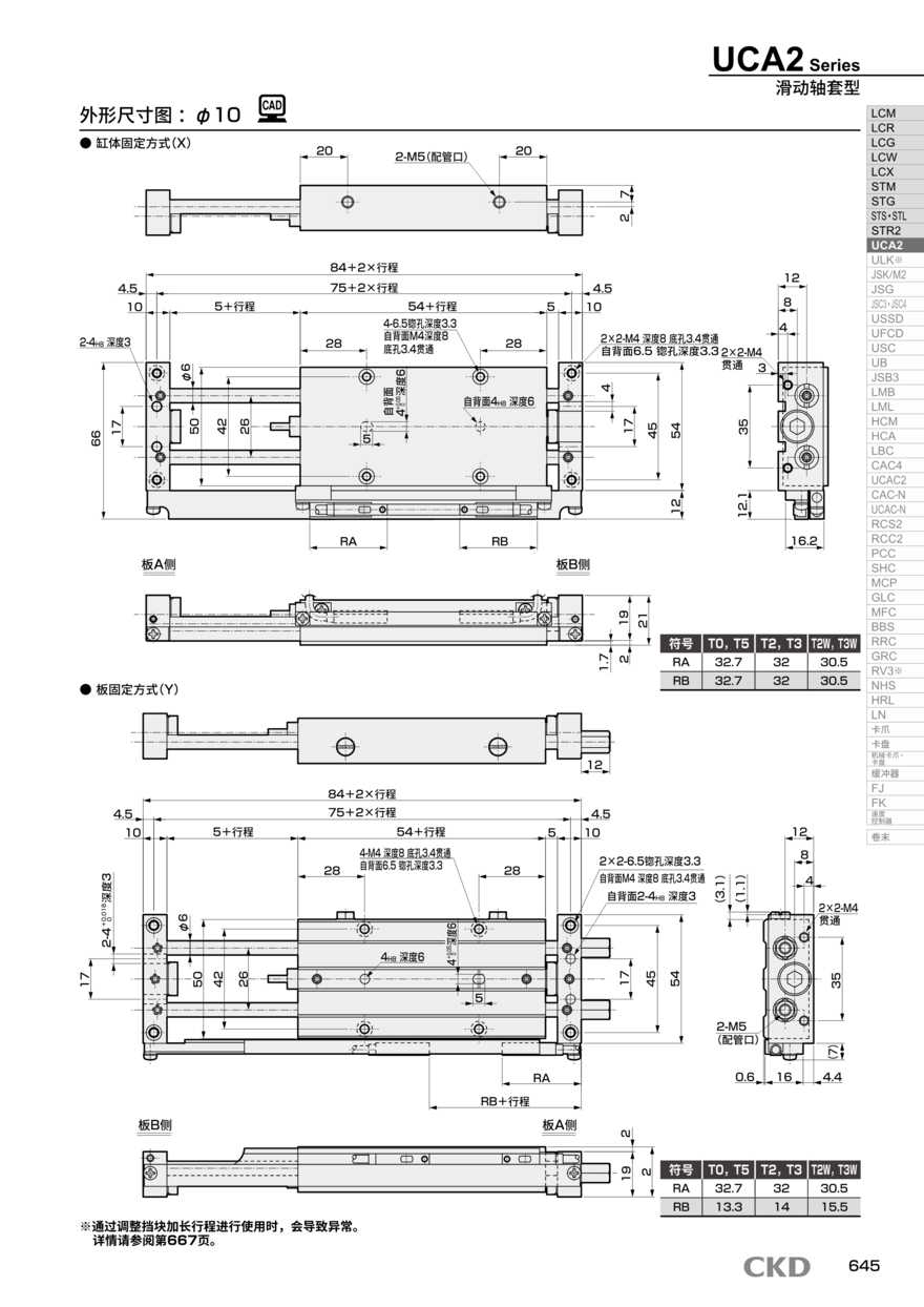 普通型气缸UCA2-T3WV3-Y-25-125-T资料PDF