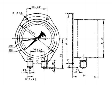 YZS-102 双针双管压力表
