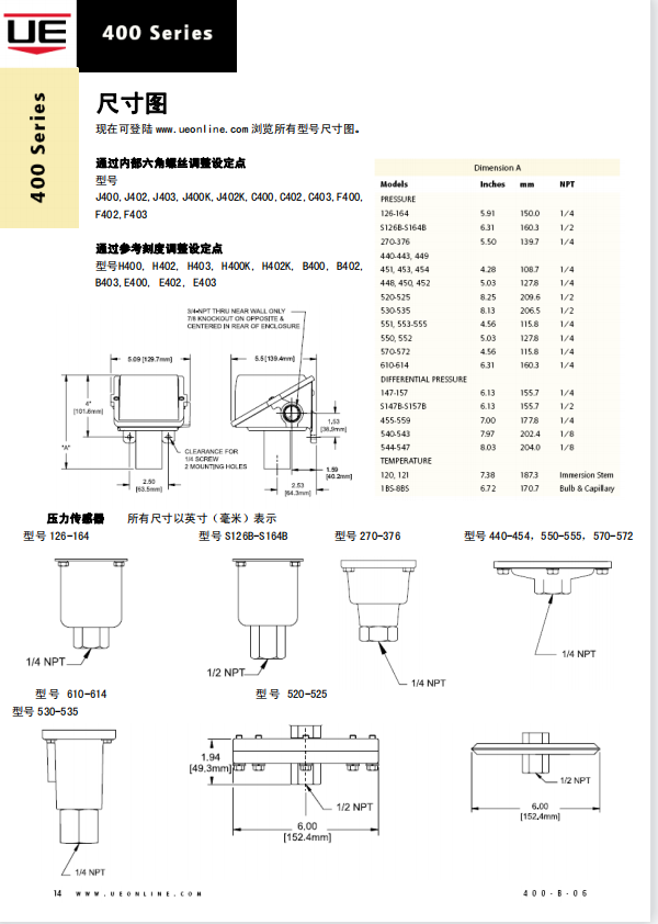 美国UE开关J400K-456/J400K-457选型资料