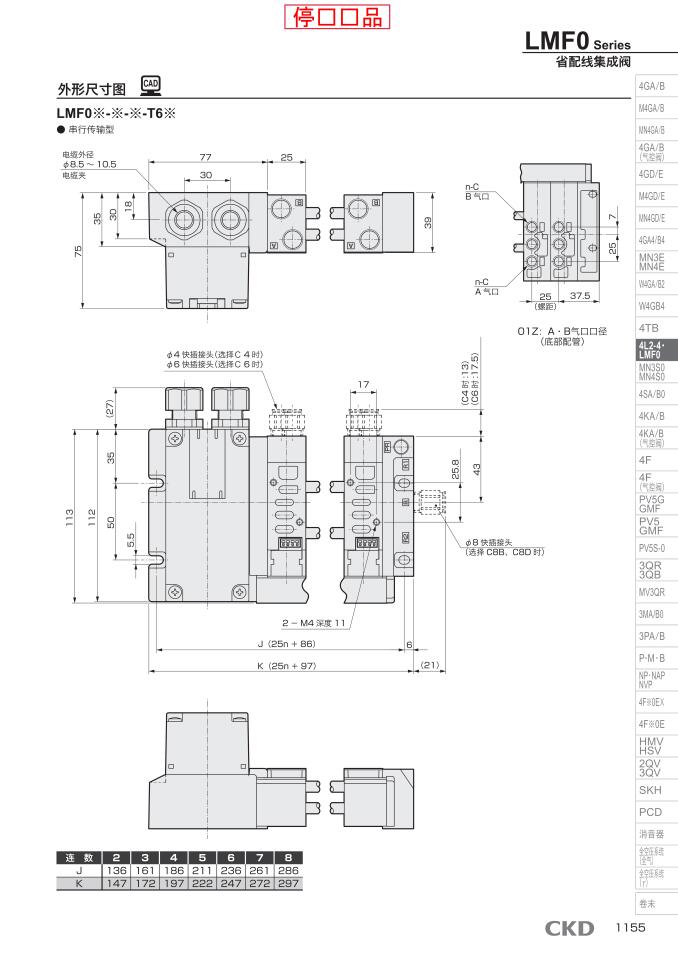 CKD先导电磁阀4L237-06Y-M1-AC220V选型详情