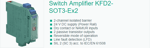 隔离式安全栅KFD2-SOT3-Ex2技术参数