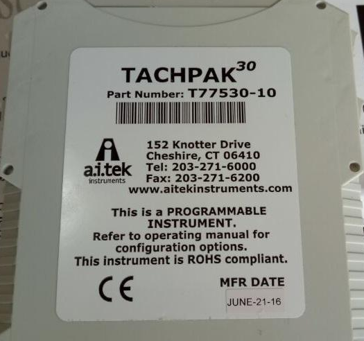 AI-TEK艾泰克T77610-10转速表 主要特点 DIN 导轨安装 USB 2 个传感器输入 远程显示兼容 数学函